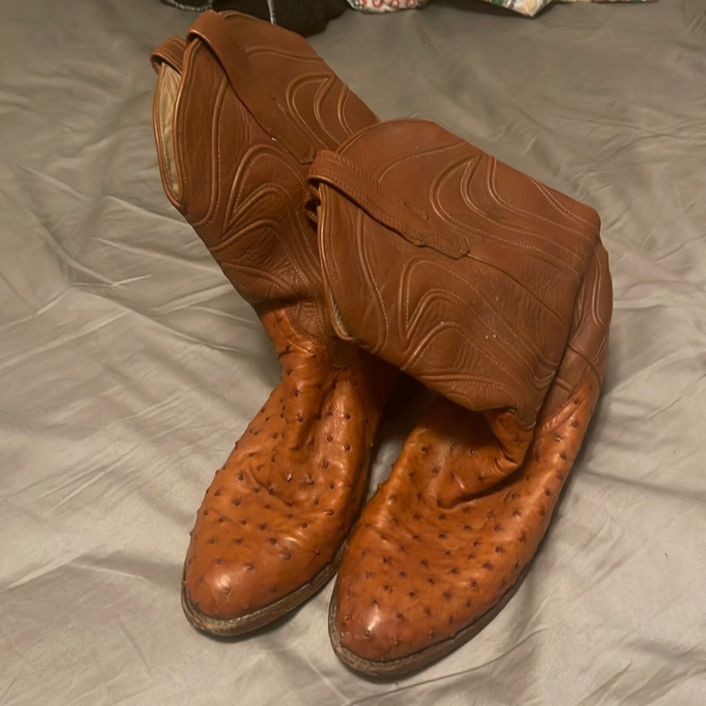 Tecovas Brown Tan Western Boots Exotic Leather